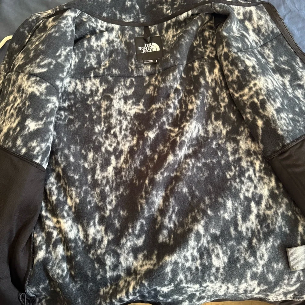 The North‎ Face TNF Black Nature Texture Print Denali Jacket Size M